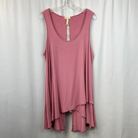 Matilda Jane Womens Multicolor Sleeveless Asymmetrical Tunic Tank Top Size XL - Picture 1 of 9